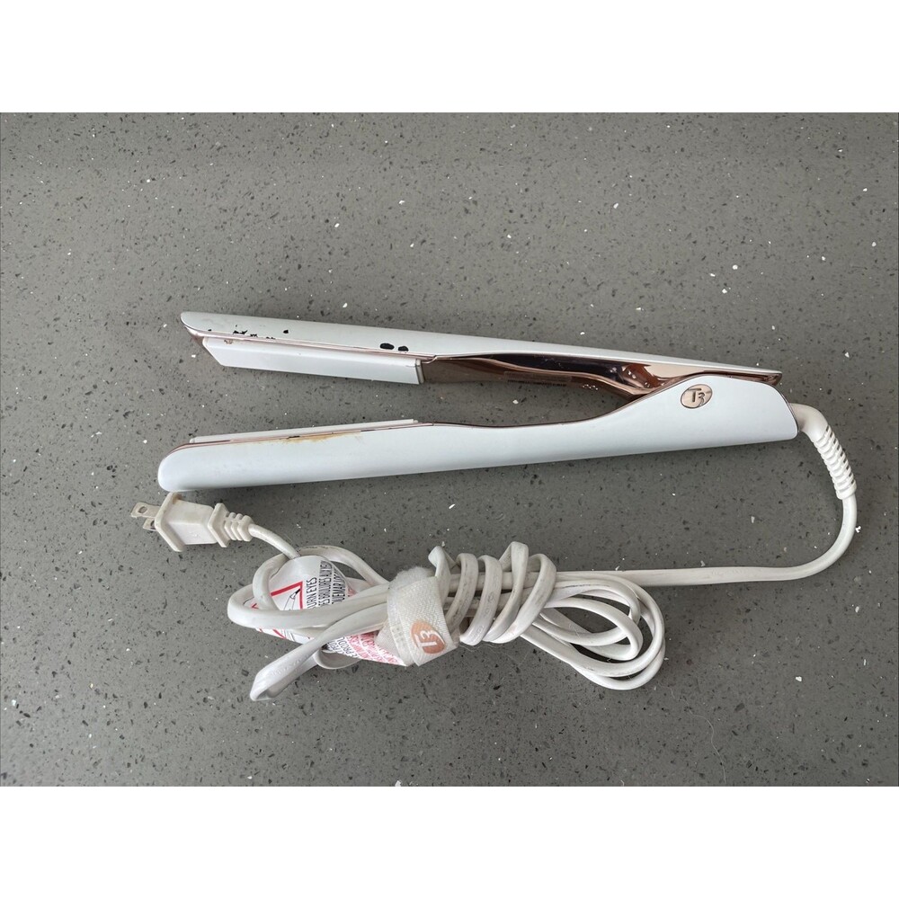 T3 - Smooth ID 1” Smart Flat Iron with Touch Interface White & Rose Gold tested